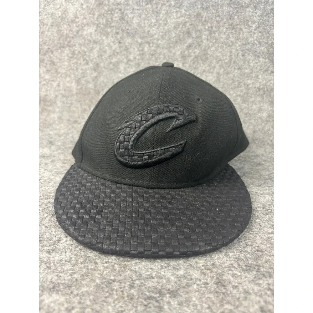 New Era Cleveland Cavaliers Hat Mens 7 1/2 Black Fitted Woven 59FIFTY Cap